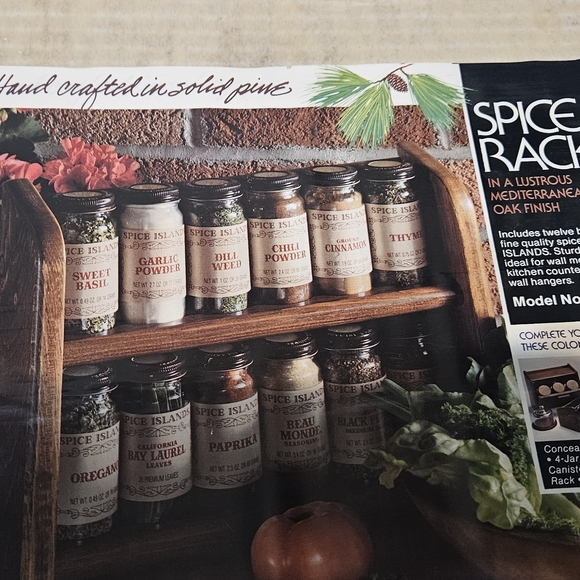 Vintage 1980s 1990s NOS Colonial Kitchen Spice Rack Oak Finish Cottagecore - Picture 8 of 8